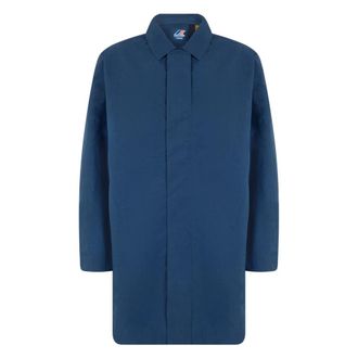 K-Way Poirol Coat - Heren - Mantel - Blauw - XL - Katoen - Jassen