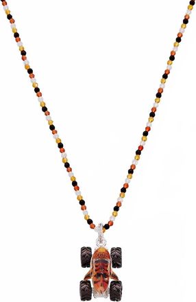 Alex and Ani Womens Hot Wheels Monster Truck Tiger Shark Pendant Necklace In Silver