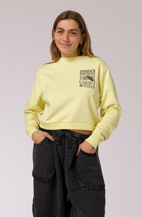 Parks Project Dark Sky Scale Cropped Crewneck in Light Yellow at Nordstrom, Size Small