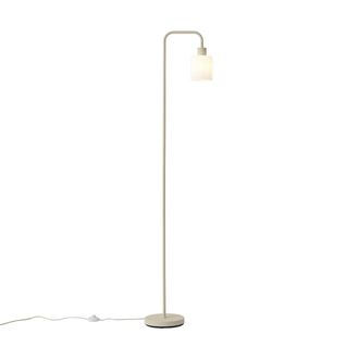 QAZQA Qazqa L&aacute;mpara De Pie Escandinava Beige Con Cristal Blanco - Wisp