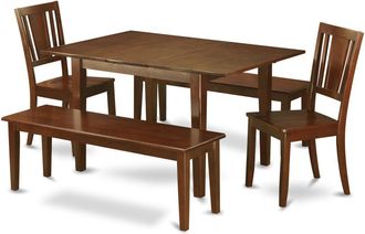 East West Furniture 5 Pc dinette set for small spaces-Tables 2 Dining Chairs and 2 Benches
