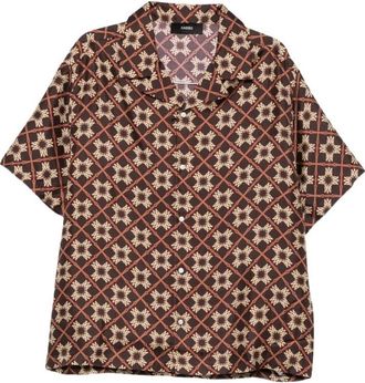 Amiri Quad Camp Shirt - Heren - Korte mouwen Overhemden - Bruin - 2XL - Overhemden