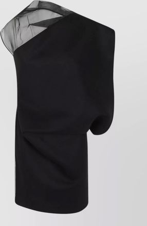 Sportmax virgin wool asymmetric sleeveless mini dress