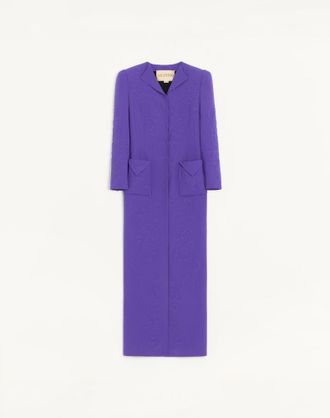 Valentino Embroidered Cady Satin Coat Wo