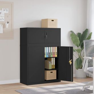 vidaXL Armario Archivador De Acero Negro 90x40x130 Cm Vidaxl