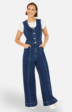 Yumi Denim Stretch Fitted Jumpsuit in Blue at Nordstrom, Size 12
