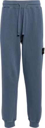 Stone Island Compass-badge cotton track pants - men - Cotton - S - Blue