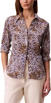 Calvin Klein Textured Print Slim Button-Down Shirt