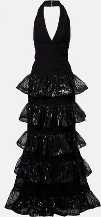 Elie Saab Sequined macrame gown