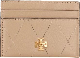 Tory Burch Charlie Quilted Card Case - Accessories - Mujer - Beige - ONE SIZE