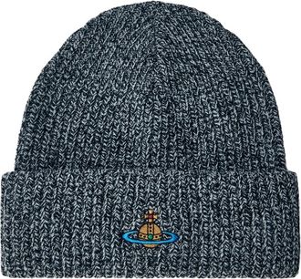 Vivienne Westwood Sporty Beanie - Heren - Hoeden - Zwart - ONE Size - Wol - Accessoires