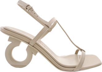 Ferragamo Elina Gancini Heel Sandals, Size 7.5 D