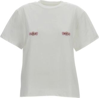 Des_Phemmes Klassiek T-shirt met ronde hals - Dames - T-shirts - Wit - M - Katoen - Tops