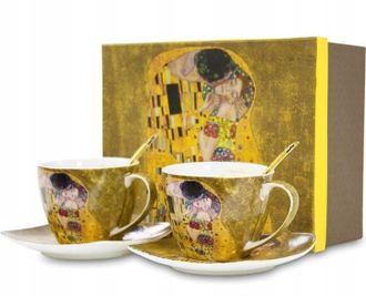 OEM Juego De 2 Tazas, Platillo Y Cuchara, Klimt, 250 Ml, 110619