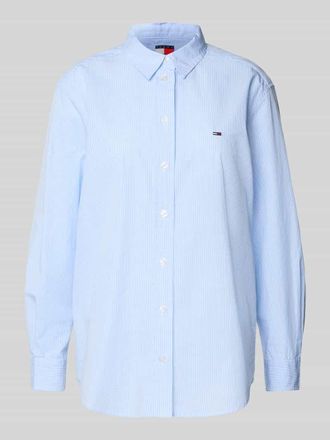 Tommy Jeans Comfort Fit Langarmbluse aus Baumwolle in Hellblau, Gr&ouml;&szlig;e S