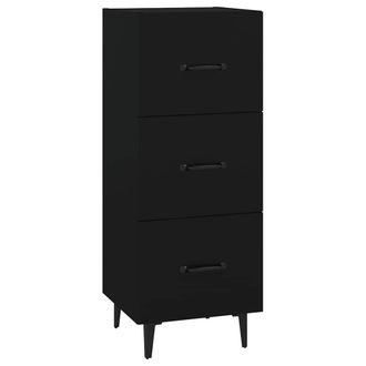 vidaXL Vidaxl - Aparador De Madera Contrachapada Negro 34,5x34x90 Cm