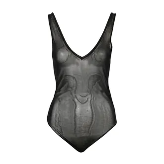 Mauro Grifoni Tops, Dames, Zwart, M, Body Top