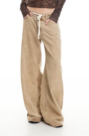Lioness Muse Baggy Jeans in Camel at Nordstrom, Size X-Small
