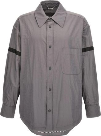 Thom Browne Snap Front Overshirt - Heren - Casual Overhemden - Grijs - S - Nylon - Overhemden