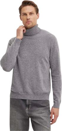 Benetton Truien & Vesten, Heren, Grijs, S, Wol, Turtleneck van 100% scheerwol