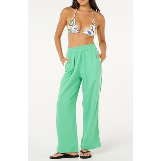 Rip Curl Luxe Surf Wide Leg Cotton Pants in Irish Green at Nordstrom, Size Xx-Small