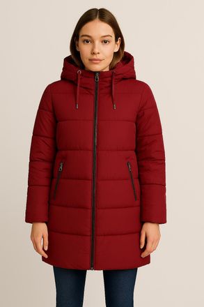 Only Steppmantel ONLY ONLMANNY LONG PUFFER COAT OTW ZL, Damen, Gr. XS, cabernet, Web, Obermaterial: 60% Polyester, 40% Nylon, unifarben, regular fit, hoch 