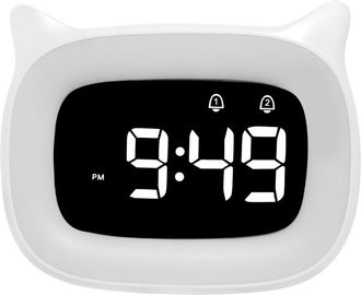 OEM Reloj Despertador Digital Ajustable, Funci&oacute;n De Memoria, Luz C&aacute;lida Para El Hogar Y La Oficina, 5 Niveles De Brillo Con 18 Sonidos Musicales, Color Bl