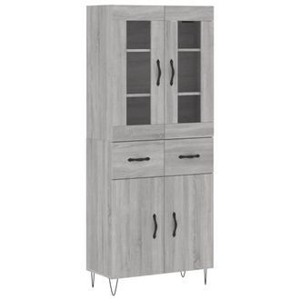 Berkfield Home Highboard Grey Sonoma 69.5x34x180 cm Engineered Wood