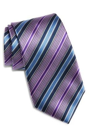 Nordstrom Stripe Silk Tie in Purple at Nordstrom