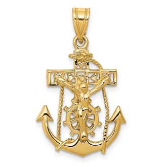 Diamond2Deal 10k Yellow Gold Mariners Cross Pendant
