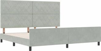 vidaXL Estructura De Cama Gris Claro 200 X 200 Cm Terciopelo Vidaxl