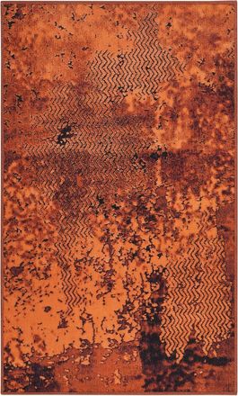 Wecon Home Alfombra de baño de estilo vintage rojo naranja 80x150