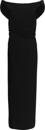 Vivienne Westwood Womens Ginnie Amber Draped Long Dress Black Viscose