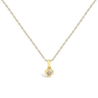 House of Brilliance 14K Yellow Gold Plated Sterling Silver 1/5 Cttw Diamond Swirl Pendant Necklace in Yellow Gold Over Silver at Nordstrom