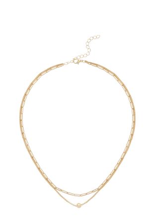 Lascana Edelstahlkette LASCANA, Damen, Gr. Edelstahl, L: 49, gold (goldfarben), gl&auml;nzend, Halsketten Edelstahlkette, Halskette in Layer Optik, doppelte Kette,