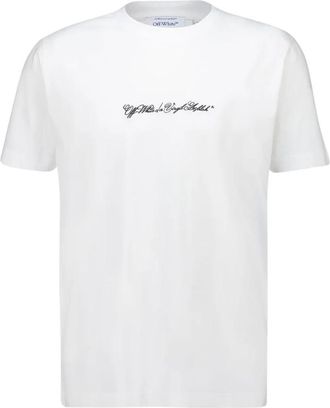 Off-white Slim Fit Script Arrow T-Shirt - Heren - T-shirts - Wit - 2XL - Katoen - Tops