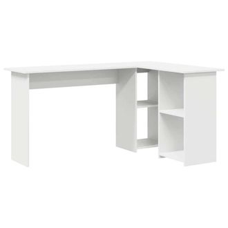 Berkfield Home White Computer Desk White Engineered wood Medium Computer Desk