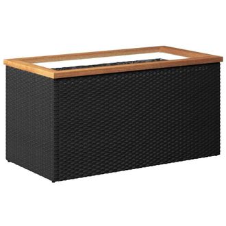 vidaXL Planter Black 80x40x40 cm Poly Rattan vidaXL