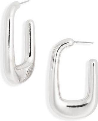Leith Elongated Hoop Earrings in Silver at Nordstrom Rack
