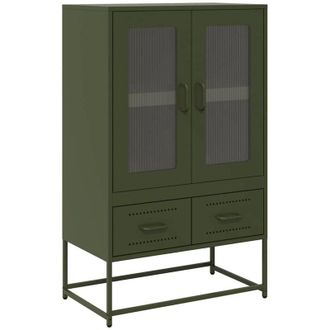 vidaXL Aparador De Acero Verde Oliva 68x39x111,5 Cm Vidaxl