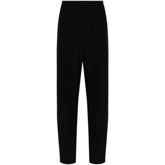 Giorgio Armani Broeken, Heren, Blauw, M, Wol, Blauwe Navy Wol Pantalon Slim Fit