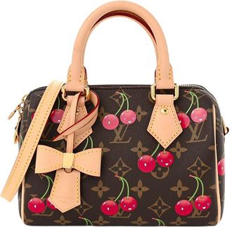 Louis Vuitton Brown LV X TM Monogram Cerises Canvas Speedy Bandouliere (Authentic Pre-Loved)