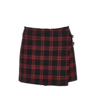 Pinko Check tweed mini skirt Woman 38