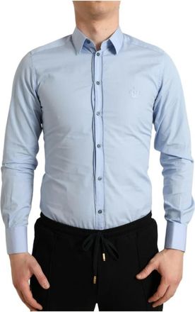 Dolce & Gabbana Lichtblauw Formeel Overhemd - Heren - Zakelijke Overhemden - Blauw - XS - Katoen - Overhemden