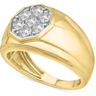 Pompeii3 1Ct Mens 7 Stone Diamond Ring in 14k Gold Lab Grown