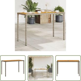 vidaXL Tavolo in legno - Tavolo Giardino Piano Legno Acacia Grigio 115x54x74 Polyrattan