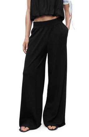 Mango Fine Gauge Knit Pants in Black at Nordstrom, Size Small