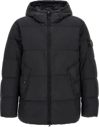 Stone Island Blue Quilted Hood Jacket