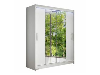 Mirjan24 Mobilier1 - Armario Closico 132, Blanco, 200x150x58cm, Puertas De Armario: Correderas, N&uacute;mero De Estantes: 0, Led