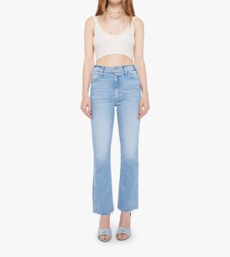 Mother Hustler Ankle Fray Jeans In Sow Surreal